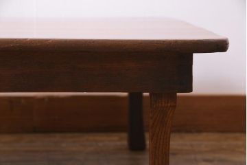 レトロ家具　折りたたみ　味のある昭和レトロな角ちゃぶ台(ローテーブル)(R-037561)
