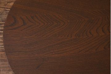 レトロ家具　栓材　折りたたみ　懐かしさ漂う昭和レトロなオーバル型ちゃぶ台(ローテーブル)(R-037562)