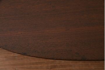 レトロ家具　栓材　折りたたみ　懐かしさ漂う昭和レトロなオーバル型ちゃぶ台(ローテーブル)(R-037562)