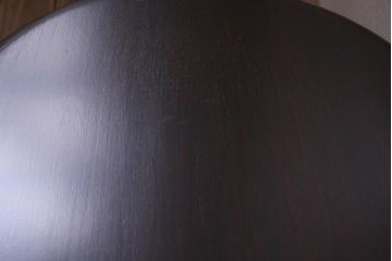 ビンテージ家具　民芸家具　木製　オーバル型のシンプルなサイドテーブル(花台)(R-037563)