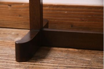 ビンテージ家具　民芸家具　木製　オーバル型のシンプルなサイドテーブル(花台)(R-037563)