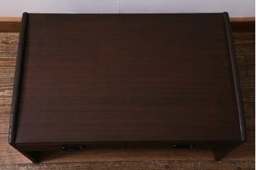 アンティーク家具　和製アンティーク　ガラス天板付き　総桐材　味のあるレトロな文机(ローテーブル)(R-037564)