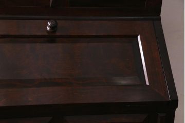 中古　松本民芸家具　廃盤品　ビンテージ　モールガラスがレトロなビューロー(ビューローブックケース)(R-037566)