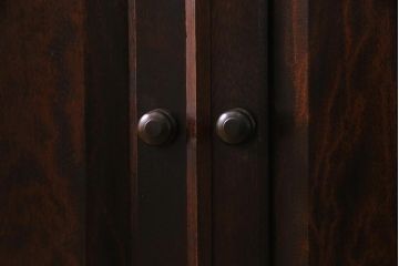 中古　松本民芸家具　廃盤品　ビンテージ　モールガラスがレトロなビューロー(ビューローブックケース)(R-037566)