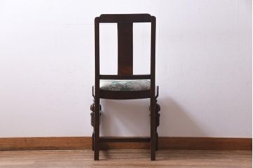 アンティーク家具　イギリスアンティーク　オーク材　バルボスレッグが目を引くクラシカルなダイニングチェア(椅子)(R-037567)
