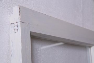 アンティーク建具　ペイント　色ガラス・当店オリジナルガラス　爽やかなカラーのガラス戸1枚(引き戸)(R-037569)