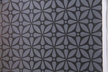 アンティーク建具　ペイント　色ガラス・すりガラス・当店オリジナルガラス　レトロな雰囲気漂うガラス戸1枚(引き戸)(R-037570)