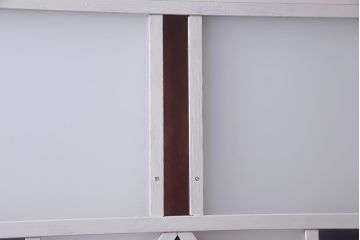 アンティーク建具　ペイント　色ガラス・すりガラス・当店オリジナルガラス　レトロな雰囲気漂うガラス戸1枚(引き戸)(R-037570)