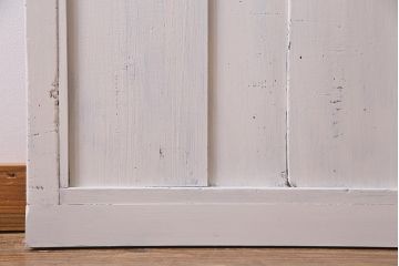アンティーク建具　ペイント　色ガラス・すりガラス・当店オリジナルガラス　レトロな雰囲気漂うガラス戸1枚(引き戸)(R-037570)
