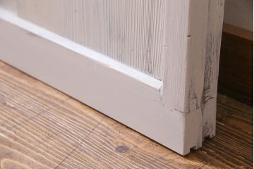 アンティーク建具　ペイント　色ガラス・すりガラス・当店オリジナルガラス　爽やかな色合いがよく映えるガラス戸2枚セット(引き戸)(R-037571)