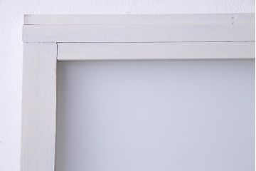 アンティーク建具　ペイント　色ガラス・すりガラス・当店オリジナルガラス　爽やかな色合いがよく映えるガラス戸2枚セット(引き戸)(R-037571)