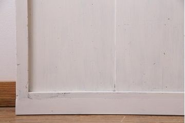 アンティーク建具　ペイント　色ガラス・すりガラス・当店オリジナルガラス　爽やかな色合いがよく映えるガラス戸2枚セット(引き戸)(R-037571)