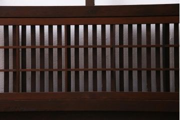 アンティーク建具　ダイヤガラス　裏障子枠付き　和モダンな雰囲気漂う格子戸2枚セット(ガラス帯戸、引き戸、建具)(R-037572)
