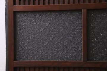 アンティーク建具　ダイヤガラス　裏障子枠付き　和モダンな雰囲気漂う格子戸2枚セット(ガラス帯戸、引き戸、建具)(R-037572)