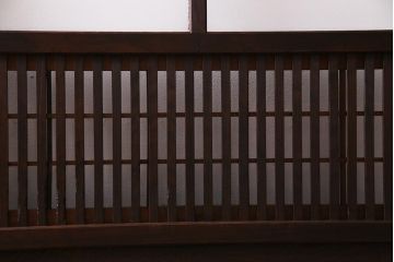 アンティーク建具　ダイヤガラス　裏障子枠付き　和モダンな雰囲気漂う格子戸2枚セット(ガラス帯戸、引き戸、建具)(R-037572)