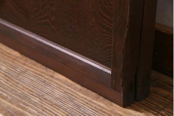 アンティーク建具　ダイヤガラス　裏障子枠付き　和モダンな雰囲気漂う格子戸2枚セット(ガラス帯戸、引き戸、建具)(R-037572)