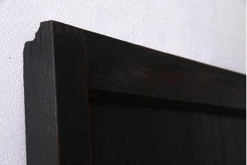 アンティーク建具　明治期　結霜ガラス・色ガラス　ステンドグラス入り　大正浪漫な雰囲気漂う板戸1枚(建具、引き戸)(R-037575)