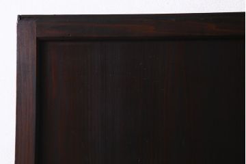 アンティーク建具　明治期　結霜ガラス・色ガラス　ステンドグラス入り　大正浪漫な雰囲気漂う板戸1枚(建具、引き戸)(R-037575)