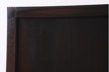 アンティーク建具　明治期　結霜ガラス・色ガラス　ステンドグラス入り　大正浪漫な雰囲気漂う板戸1枚(建具、引き戸)(R-037575)