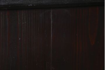 アンティーク建具　明治大正期　チェッカーガラス・モールガラス・色ガラス　ステンドグラスがお洒落な板戸1枚(建具、ガラス帯戸、引き戸)(R-037576)