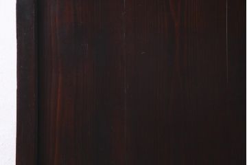 アンティーク建具　明治大正期　チェッカーガラス・モールガラス・色ガラス　ステンドグラスがお洒落な板戸1枚(建具、ガラス帯戸、引き戸)(R-037577)