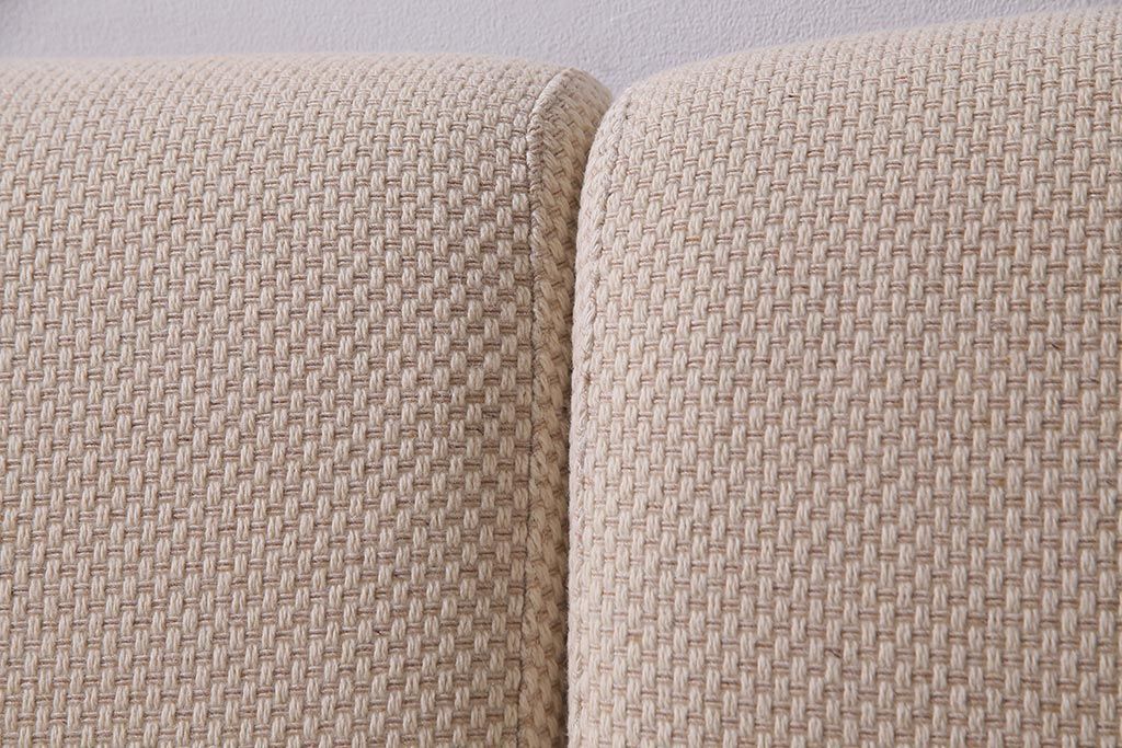 中古　北海道民芸家具　シックで上品な佇まいのトリプルソファ(3人掛けソファ、アームソファ)(R-037578)