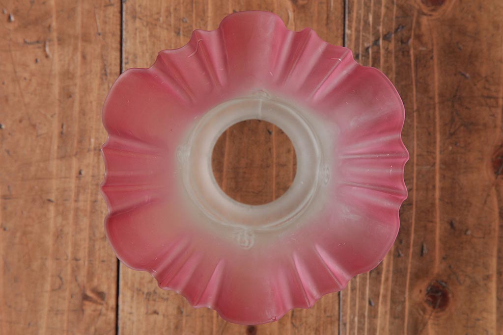 ビンテージ照明　フリルシェードがおしゃれなフランスヴィンテージのペンダントライト(天井照明)(R-037583)