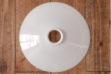 昭和レトロ照明　戦前　昔懐かしい平笠シェードのペンダントライト(吊り下げ照明、天井照明)(R-037584)