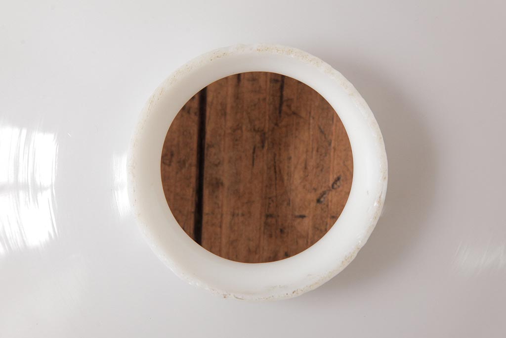 昭和レトロ照明　戦前　昔懐かしい平笠シェードのペンダントライト(吊り下げ照明、天井照明)(R-037584)