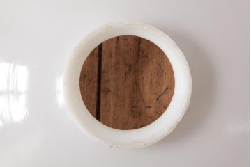 昭和レトロ照明　戦前　昔懐かしい平笠シェードのペンダントライト(吊り下げ照明、天井照明)(R-037584)