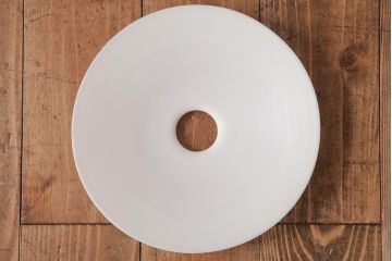 昭和レトロ照明　戦前　昔懐かしい平笠シェードのペンダントライト(吊り下げ照明、天井照明)(R-037584)