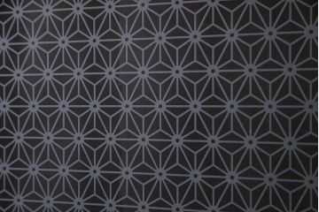 アンティーク建具　当店オリジナルガラス　裏ガラス入り　幅狭　上手物　万本格子戸4枚セット(建具、引き戸)(R-037592)