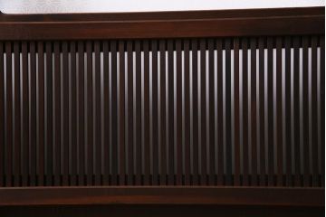 アンティーク建具　当店オリジナルガラス　裏ガラス入り　幅狭　上手物　万本格子戸4枚セット(建具、引き戸)(R-037592)