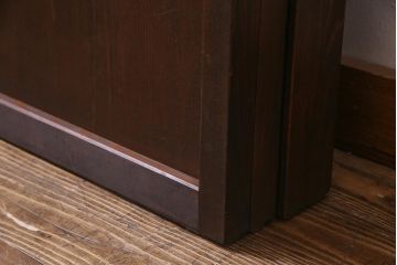 アンティーク建具　当店オリジナルガラス　裏ガラス入り　幅狭　上手物　万本格子戸4枚セット(建具、引き戸)(R-037592)