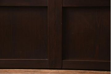 アンティーク建具　当店オリジナルガラス　裏ガラス入り　幅狭　上手物　万本格子戸4枚セット(建具、引き戸)(R-037592)