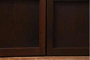 アンティーク建具　当店オリジナルガラス　裏ガラス入り　幅狭　上手物　万本格子戸4枚セット(建具、引き戸)(R-037592)