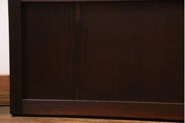 アンティーク建具　当店オリジナルガラス　裏ガラス入り　幅狭　上手物　万本格子戸4枚セット(建具、引き戸)(R-037592)