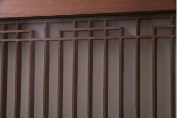 ラフジュ工房オリジナル　アンティーク古建具リメイク　和レトロな組子引き戸の重ねキャビネット(収納棚、戸棚、書院戸)(R-037601)