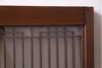 ラフジュ工房オリジナル　アンティーク古建具リメイク　和レトロな組子引き戸の重ねキャビネット(収納棚、戸棚、書院戸)(R-037601)