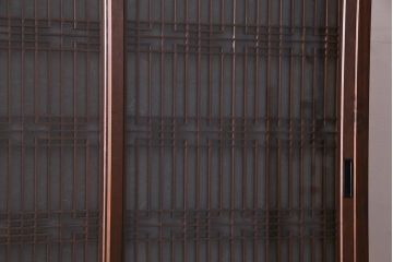 ラフジュ工房オリジナル　アンティーク古建具リメイク　和レトロな組子引き戸の重ねキャビネット(収納棚、戸棚、書院戸)(R-037601)