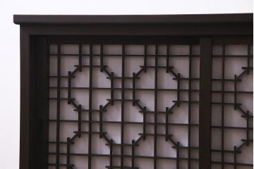 ラフジュ工房オリジナル　アンティーク建具リメイク　蜀江　和モダンなサイドボード(書院戸、組子、キャビネット、テレビ台、テレビボード)(R-037603)