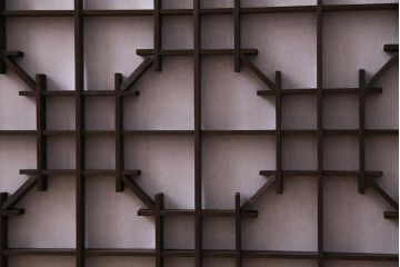 ラフジュ工房オリジナル　アンティーク建具リメイク　蜀江　和モダンなサイドボード(書院戸、組子、キャビネット、テレビ台、テレビボード)(R-037603)