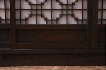 ラフジュ工房オリジナル　アンティーク建具リメイク　蜀江　和モダンなサイドボード(書院戸、組子、キャビネット、テレビ台、テレビボード)(R-037603)