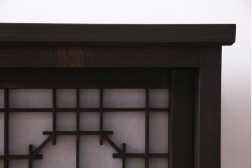 ラフジュ工房オリジナル　アンティーク古建具リメイク　蜀江　和モダンな脚付きサイドボード(書院戸、組子、キャビネット、テレビ台、テレビボード)(R-037604)