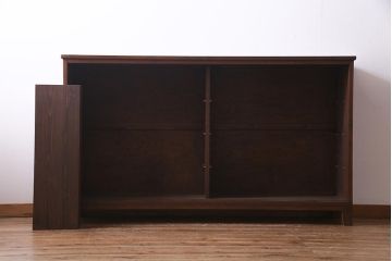 ラフジュ工房オリジナル　アンティーク建具リメイク　扇菊　こだわりの和空間づくりが叶う脚付きサイドボード(書院戸、組子、キャビネット)(R-037605)