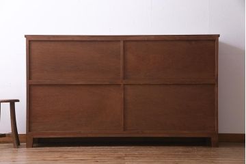 ラフジュ工房オリジナル　アンティーク建具リメイク　扇菊　こだわりの和空間づくりが叶う脚付きサイドボード(書院戸、組子、キャビネット)(R-037605)