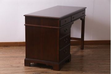 中古　DREXEL HERITAGE (ドレクセルヘリテイジ)　マホガニー材　洗練された大人の雰囲気醸し出す片袖デスク(机、在宅ワーク、在宅用ワークデスク)(R-037610)