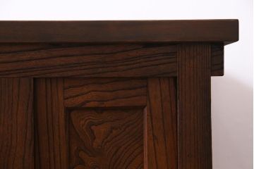 アンティーク家具　大正昭和初期　天板リメイク　カウンターとして使える便利な和風収納棚(リビングボード、戸棚)(R-037611)