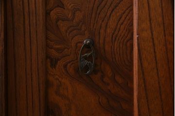 アンティーク家具　大正昭和初期　天板リメイク　カウンターとして使える便利な和風収納棚(リビングボード、戸棚)(R-037611)