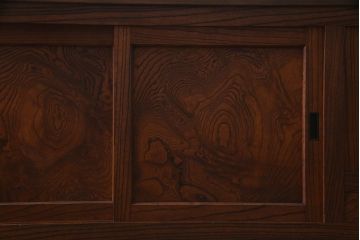 アンティーク家具　大正昭和初期　天板リメイク　カウンターとして使える便利な和風収納棚(リビングボード、戸棚)(R-037611)